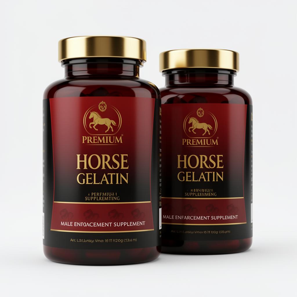 Horse Gelatin male enhancement supplement bottles